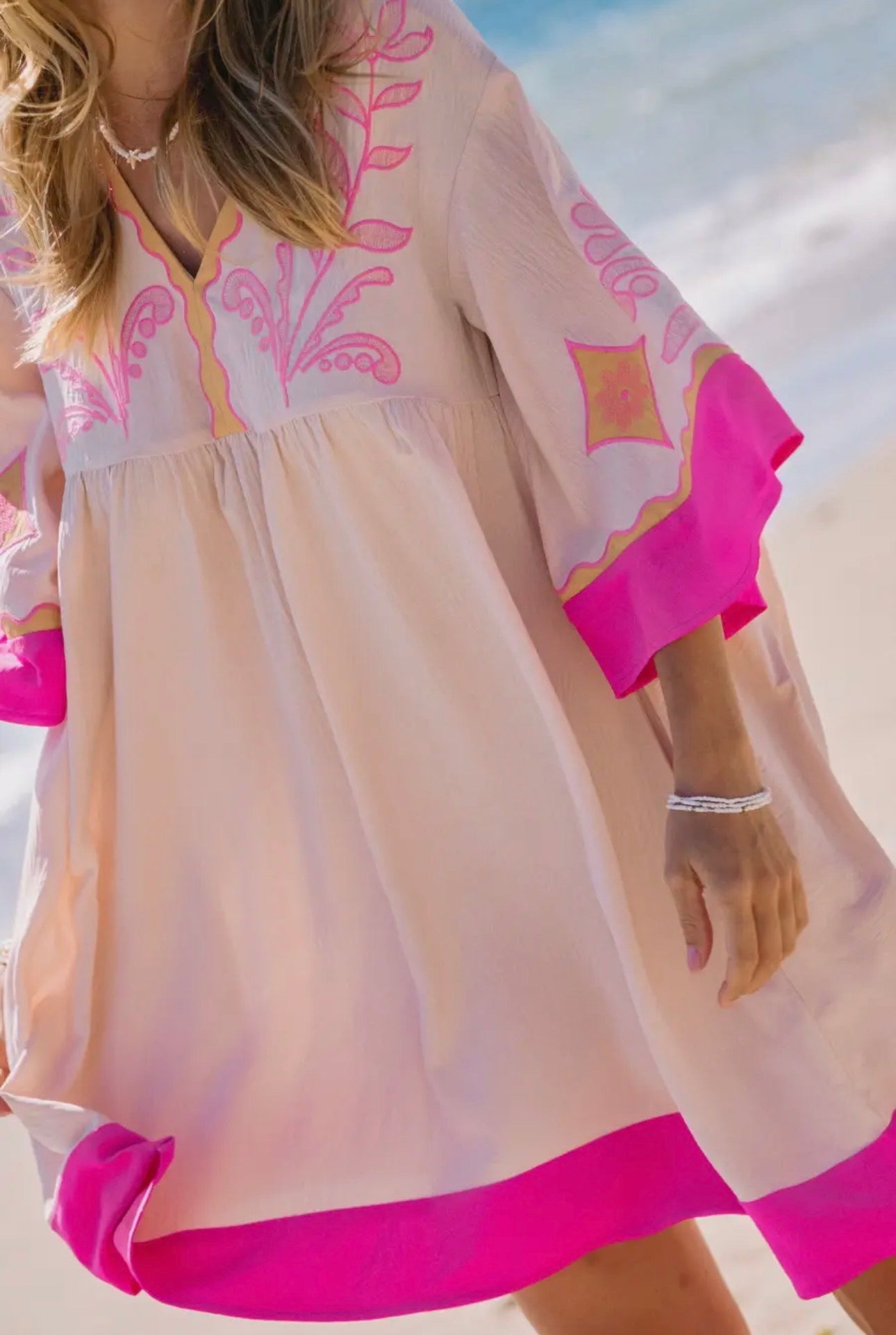 The Shimmer Shack PLUS Embroidered Mini Dress