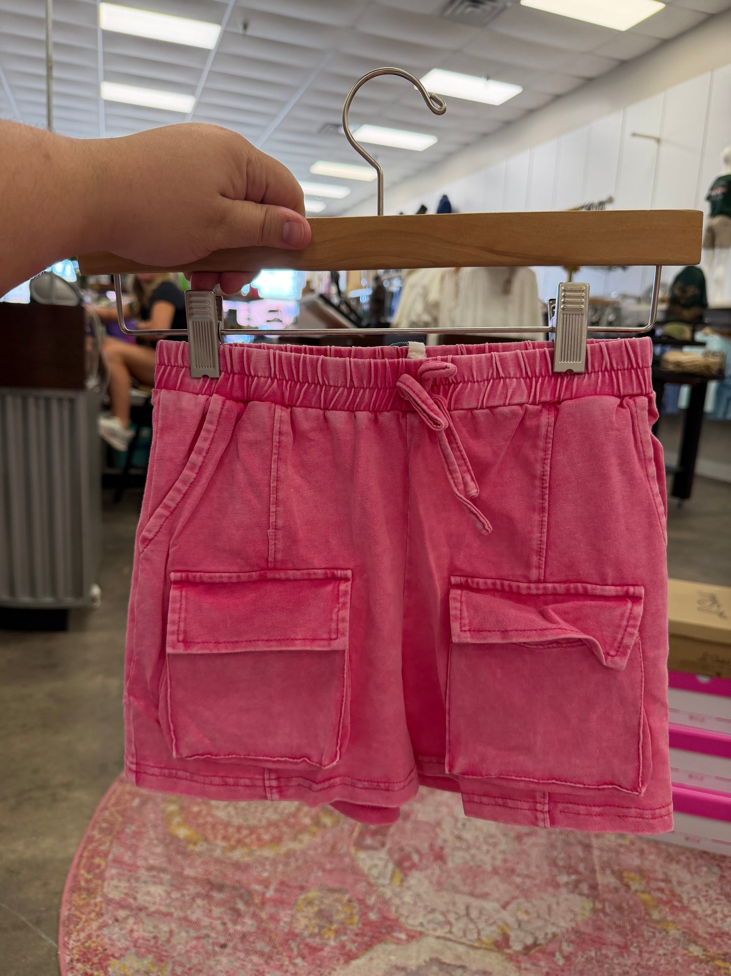The Shimmer Shack Tween Pink Mineral Wash Shorts Hayden Girls