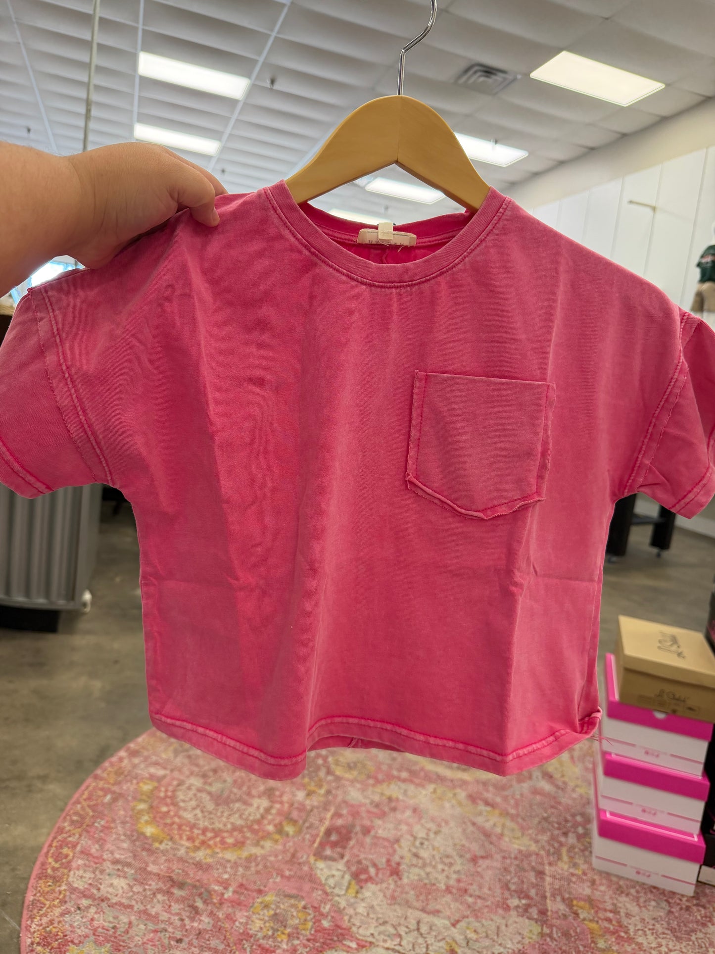 The Shimmer Shack Tween Pink Mineral Wash Tee Hayden Girls