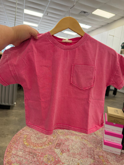 The Shimmer Shack Tween Pink Mineral Wash Tee Hayden Girls
