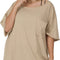 Oversized Beige Boyfriend Tee, 1X