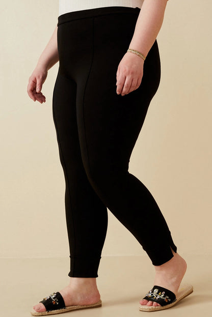 The Shimmer Shack Hayden PLUS Elastic Waist Slit Pants
