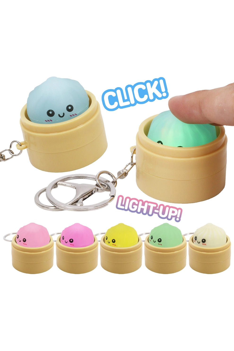 The Shimmer Shack Colorful Light Up Dumpling Keychain