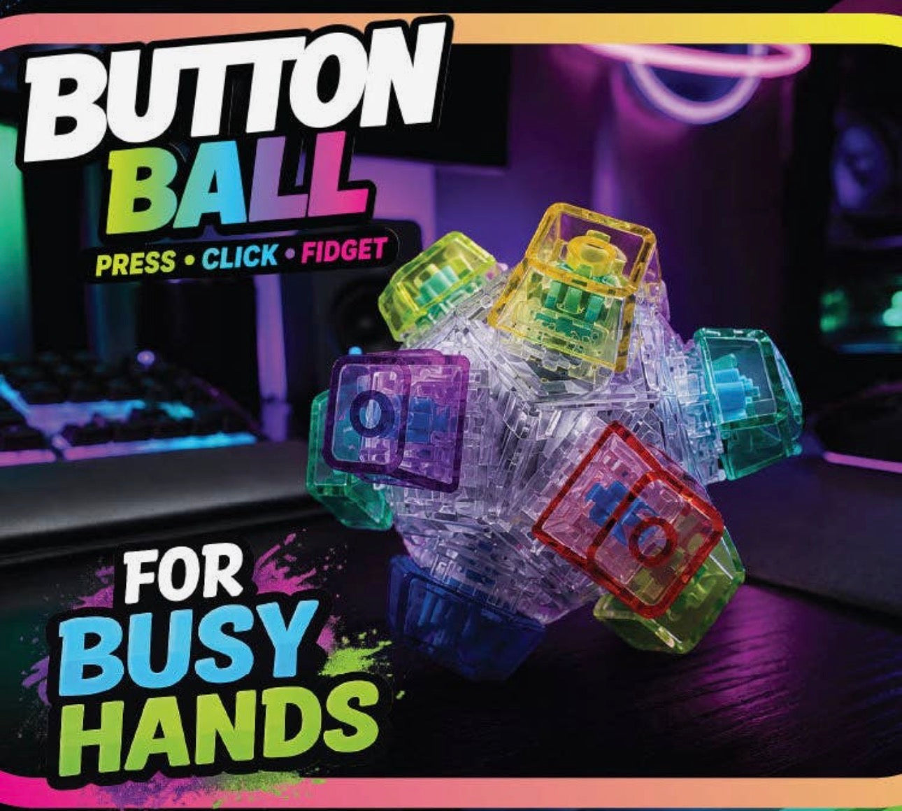 The Shimmer Shack Fidget Button Ball