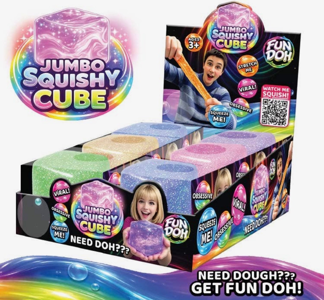 The Shimmer Shack Fun Doh Jumbo Squishy Cube