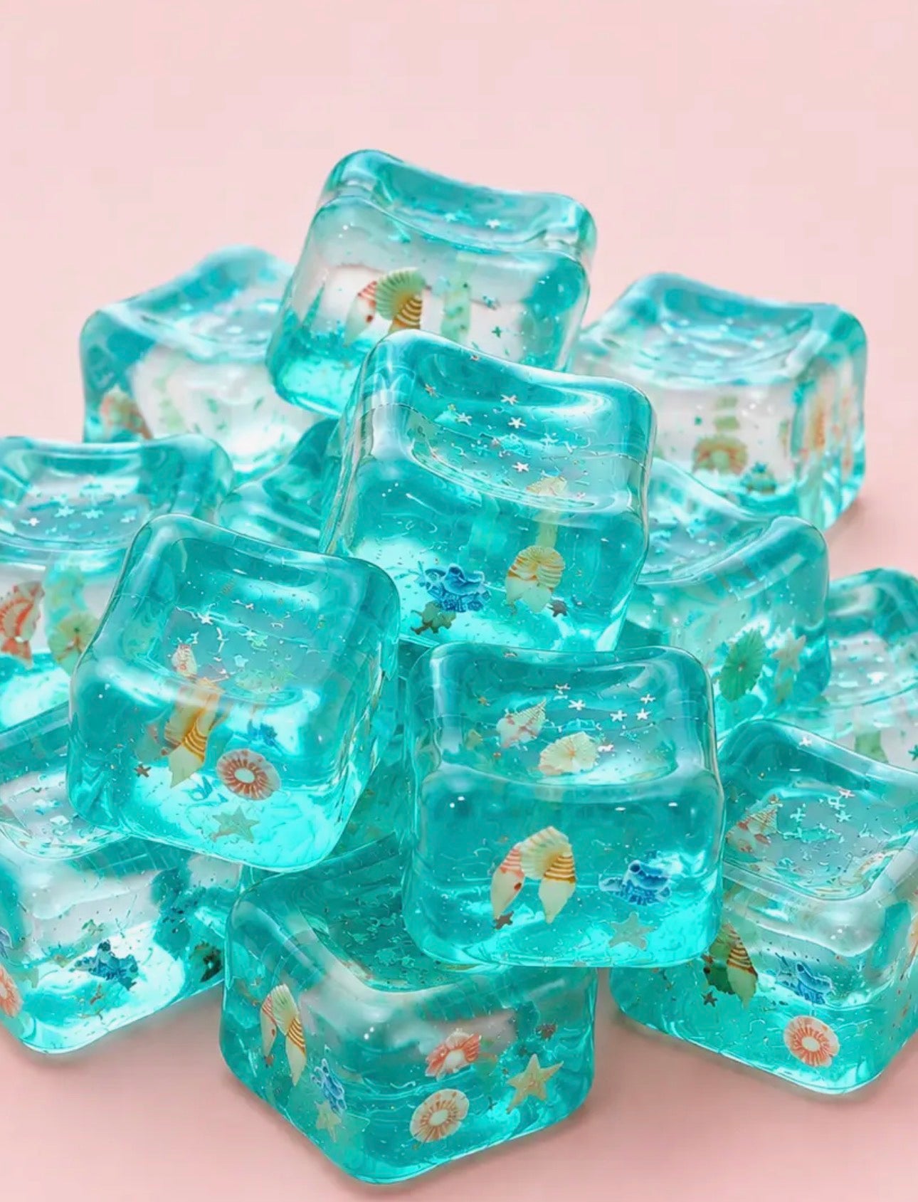 The Shimmer Shack Sea Glass Squishy Cube