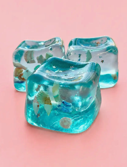 The Shimmer Shack Sea Glass Squishy Cube