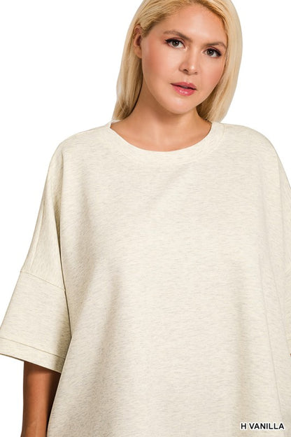 The Shimmer Shack PLUS Scuba Top with Side Slits H. Vanilla