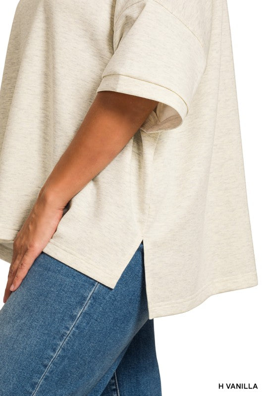 The Shimmer Shack PLUS Scuba Top with Side Slits H. Vanilla