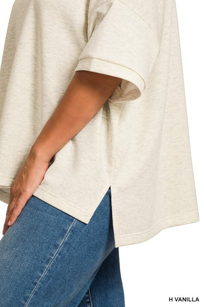 The Shimmer Shack PLUS Scuba Top with Side Slits H. Vanilla