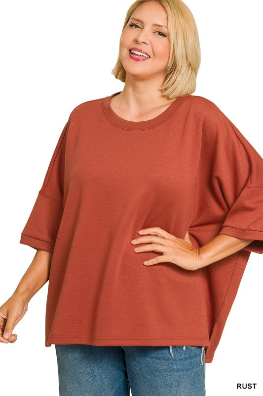 The Shimmer Shack PLUS Scuba Top with Side Slits Rust
