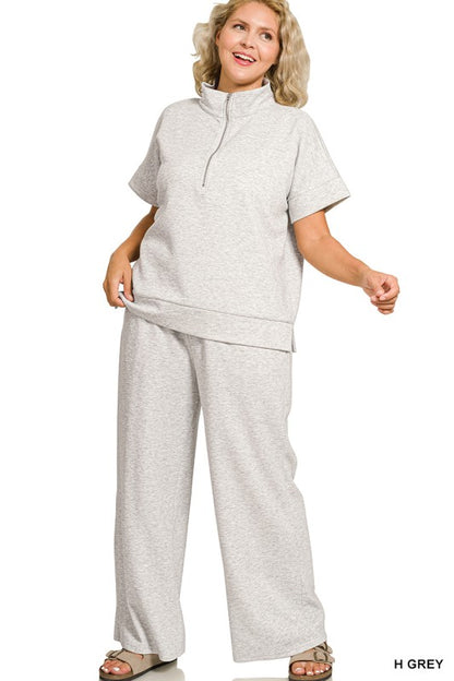 The Shimmer Shack PLUS Scuba Half Zip Set H. Grey