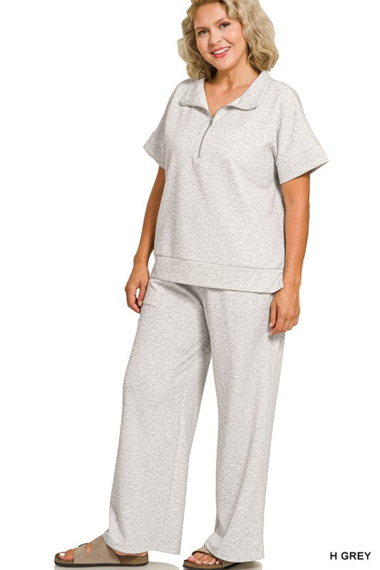 The Shimmer Shack PLUS Scuba Half Zip Set H. Grey
