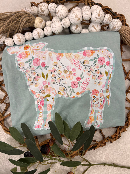 Floral Cow T-Shirt