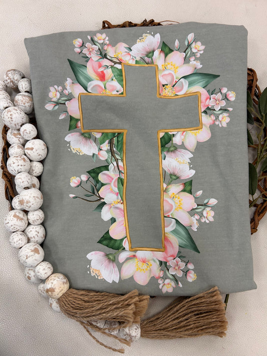 Floral Cross T-Shirt