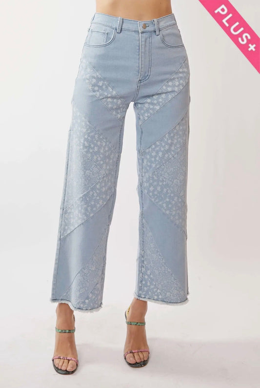 The Shimmer Shack PLUS Davi & Dani Floral/Paisley Print Jeans
