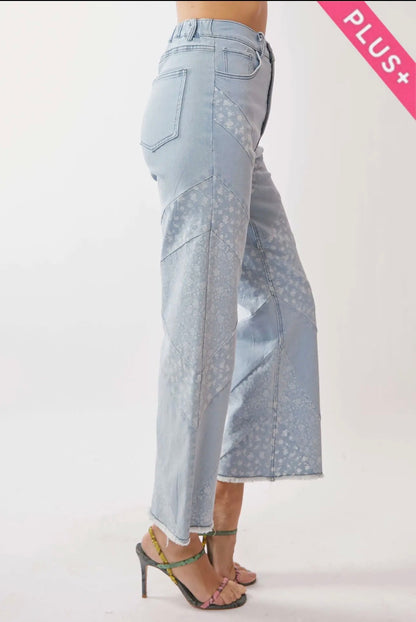 The Shimmer Shack PLUS Davi & Dani Floral/Paisley Print Jeans