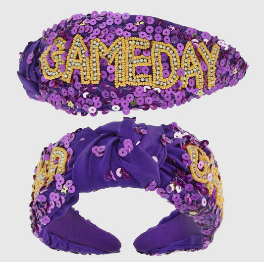 Game Day Headband Purple/Gold