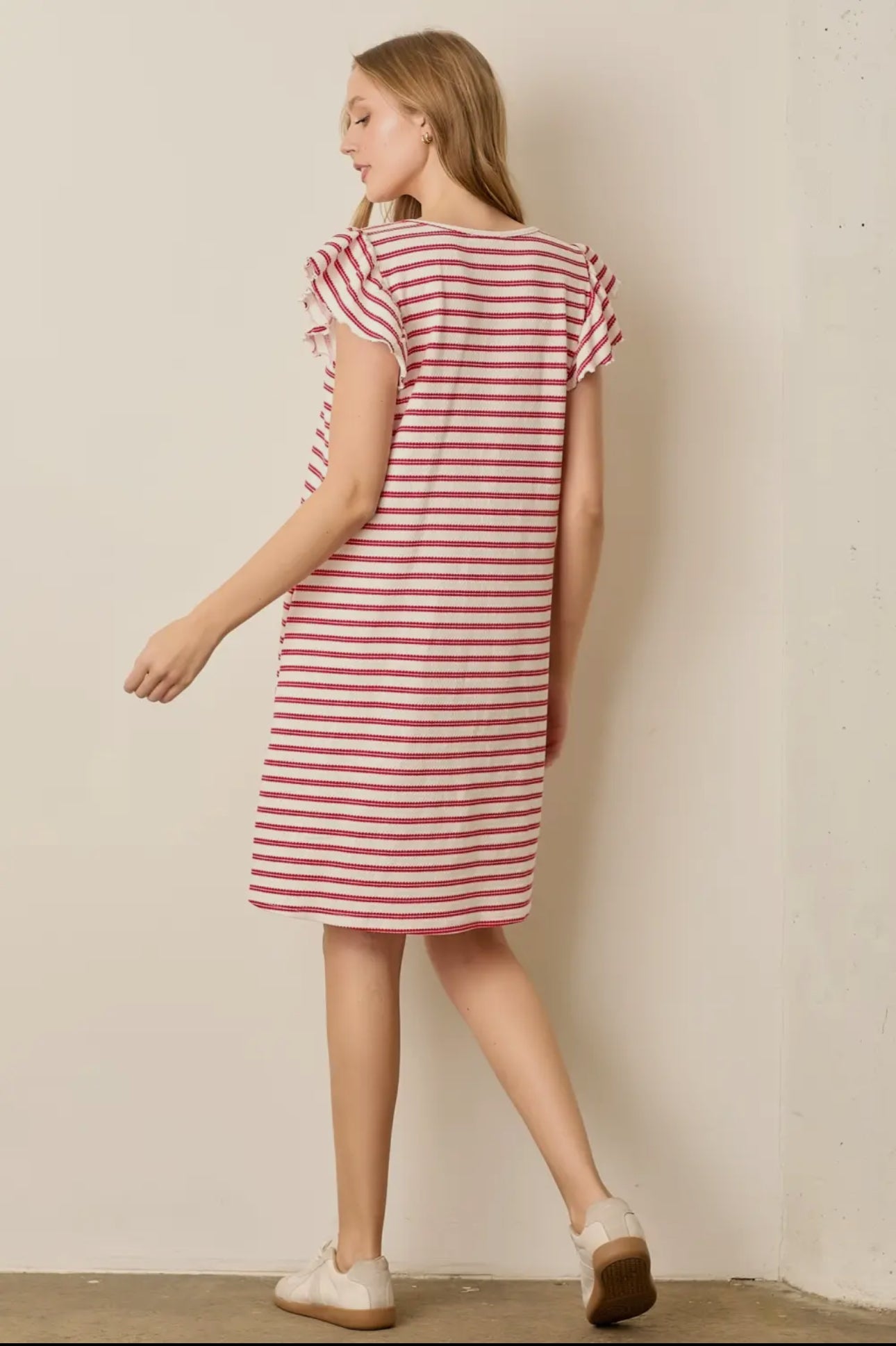 Polagram by Wellmade USA PLUS Striped Midi Dress, 2X