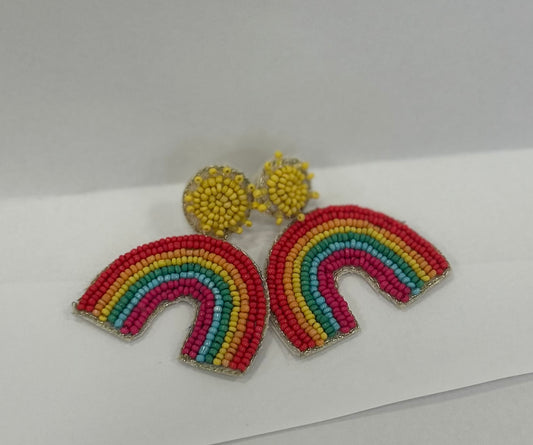 Beaded Rainbow Earrings