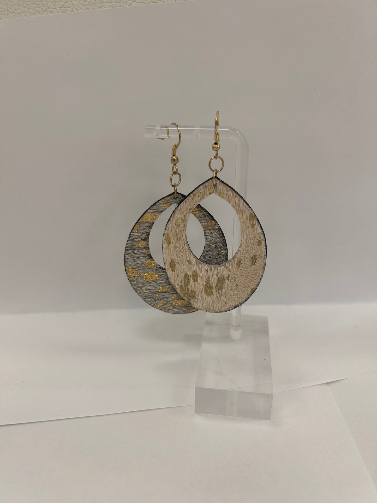 Gold Cowprint Earrings