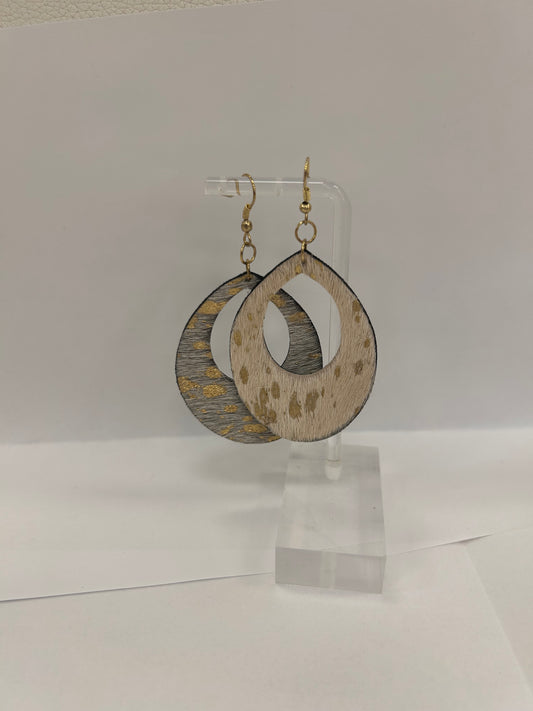 Gold Cowprint Earrings