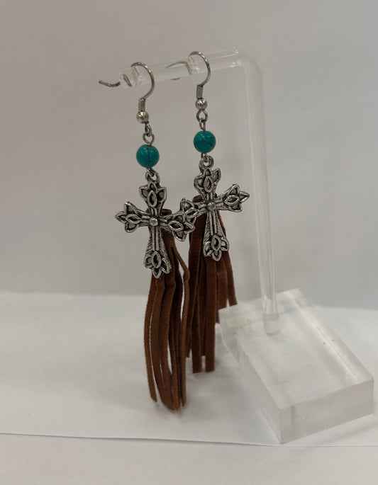 Western Cross Earrings
