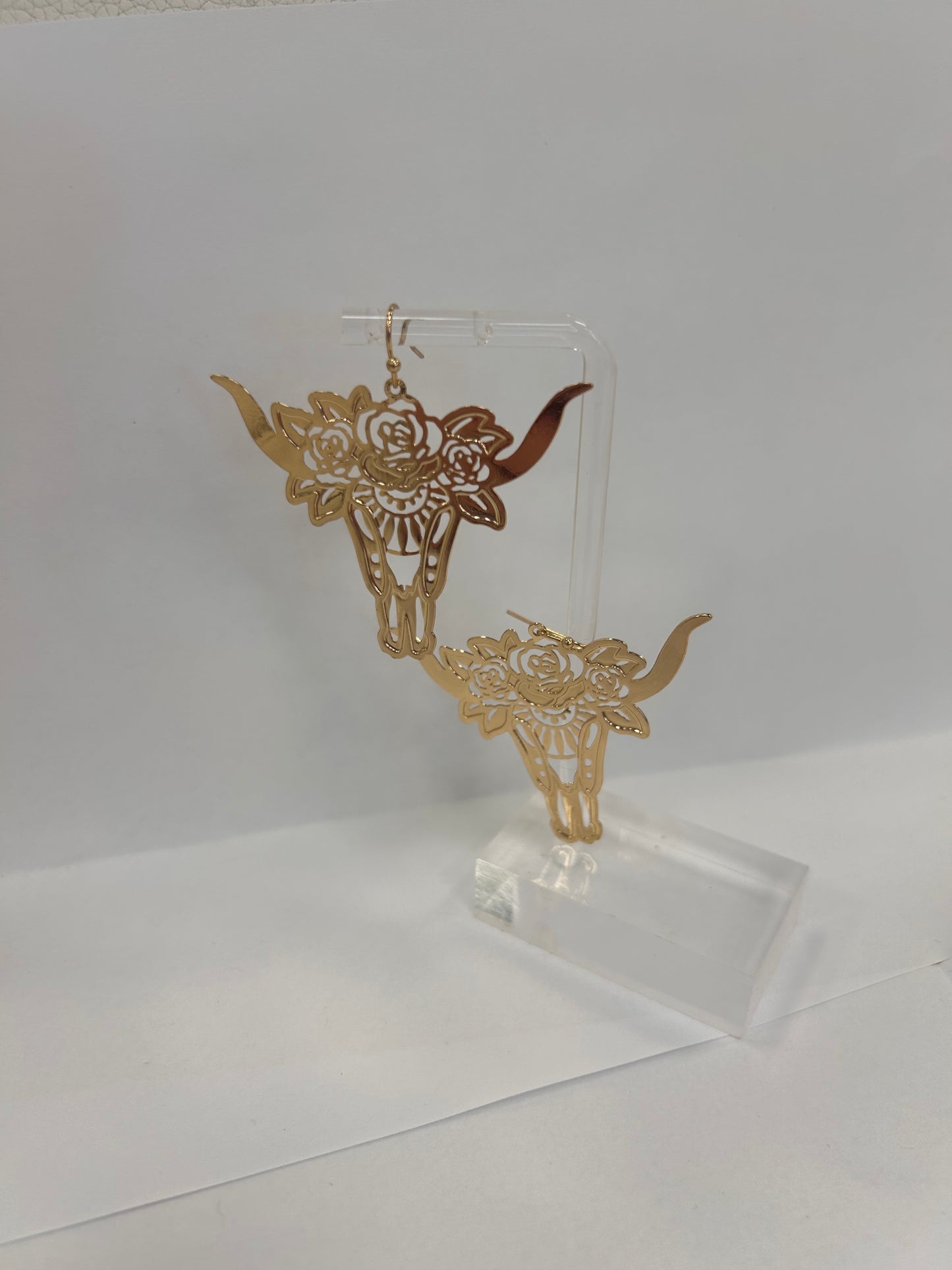 Gold Longhorn Earrings