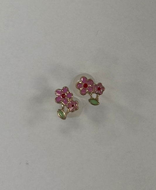 Pink Flower Earrings