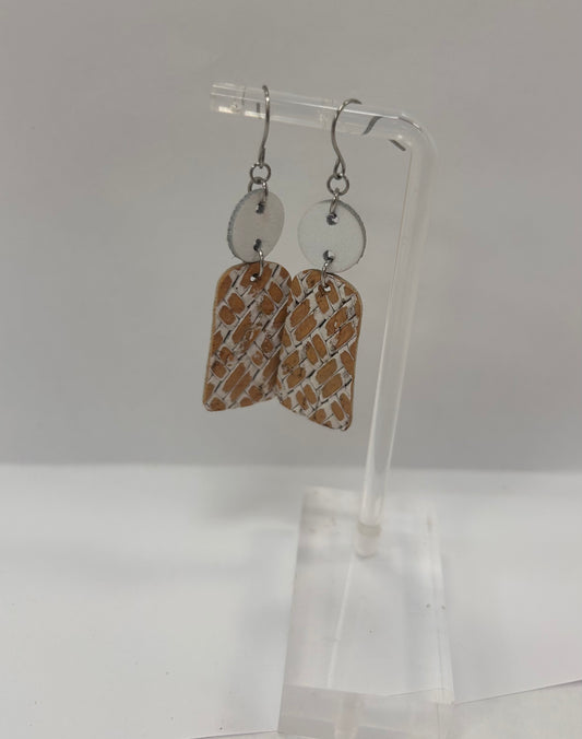 Whitewash Basketweave Earrings