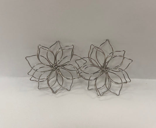 Intricate Silver Flower Earrings