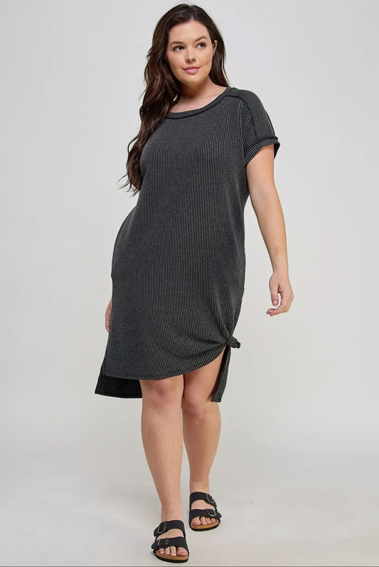 PLUS Ribbed Midi Tee Dress, 1X