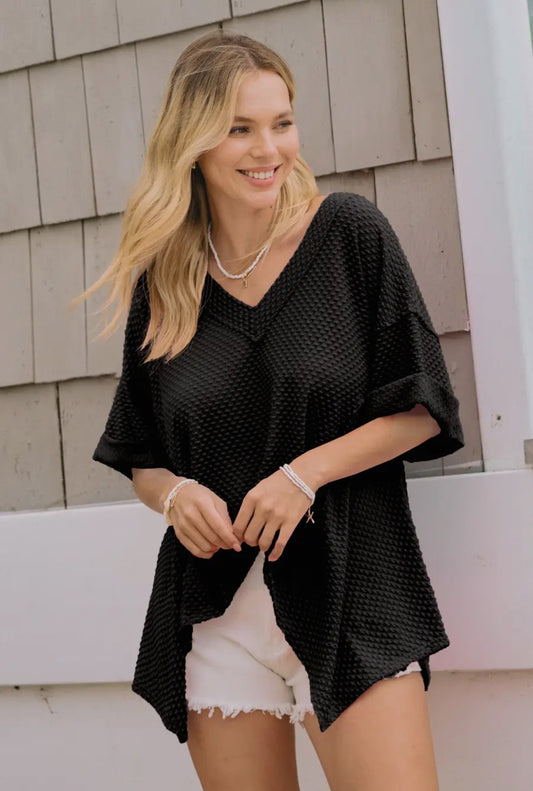 Black Sharkbite Top, 1X