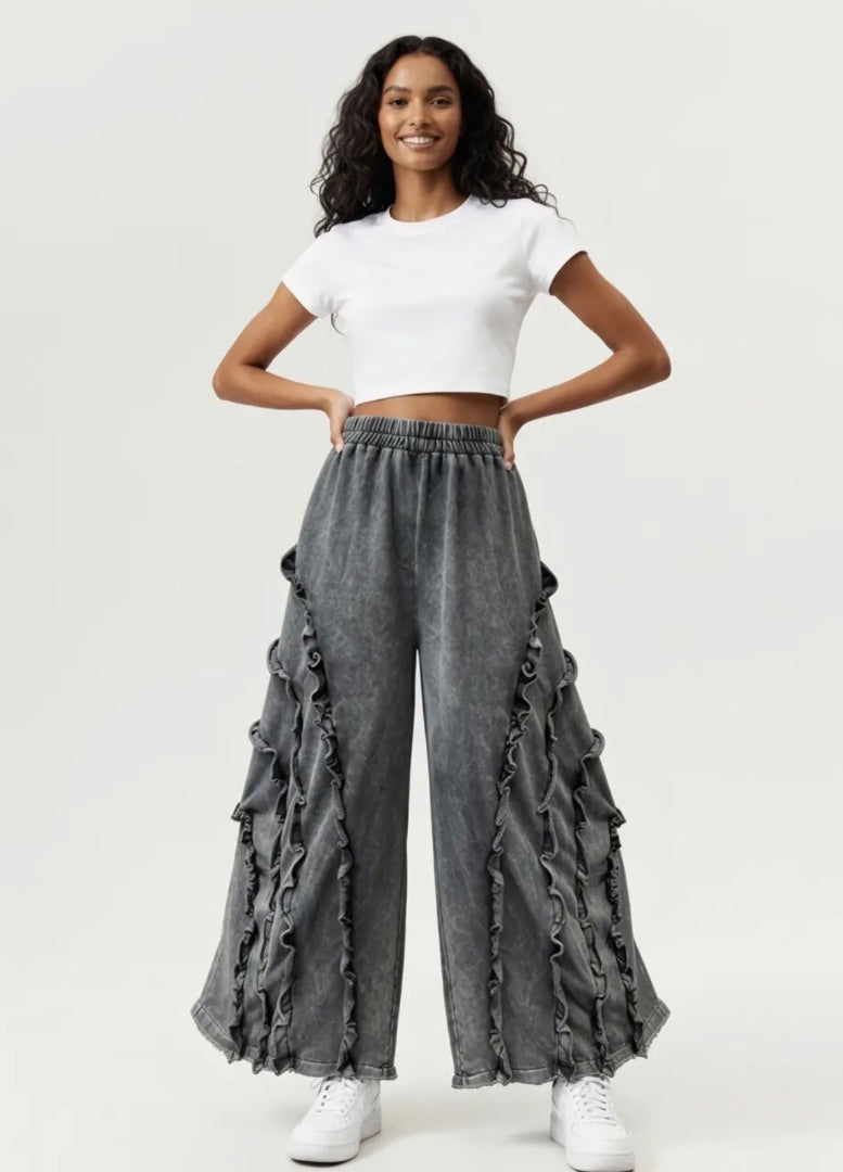 The Shimmer Shack PLUS Mineral Wash Frill Pants