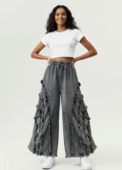 The Shimmer Shack PLUS Mineral Wash Frill Pants
