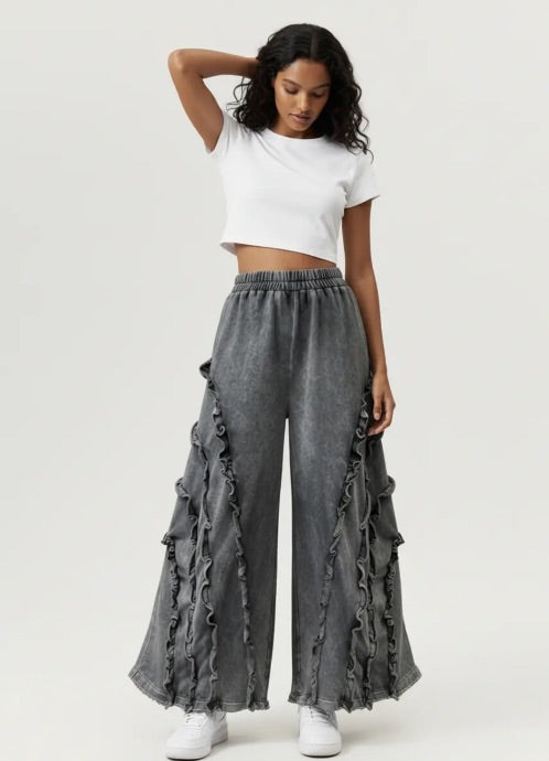 The Shimmer Shack PLUS Mineral Wash Frill Pants