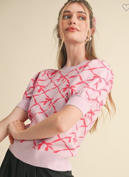 &Merci Pink Bow Sweater