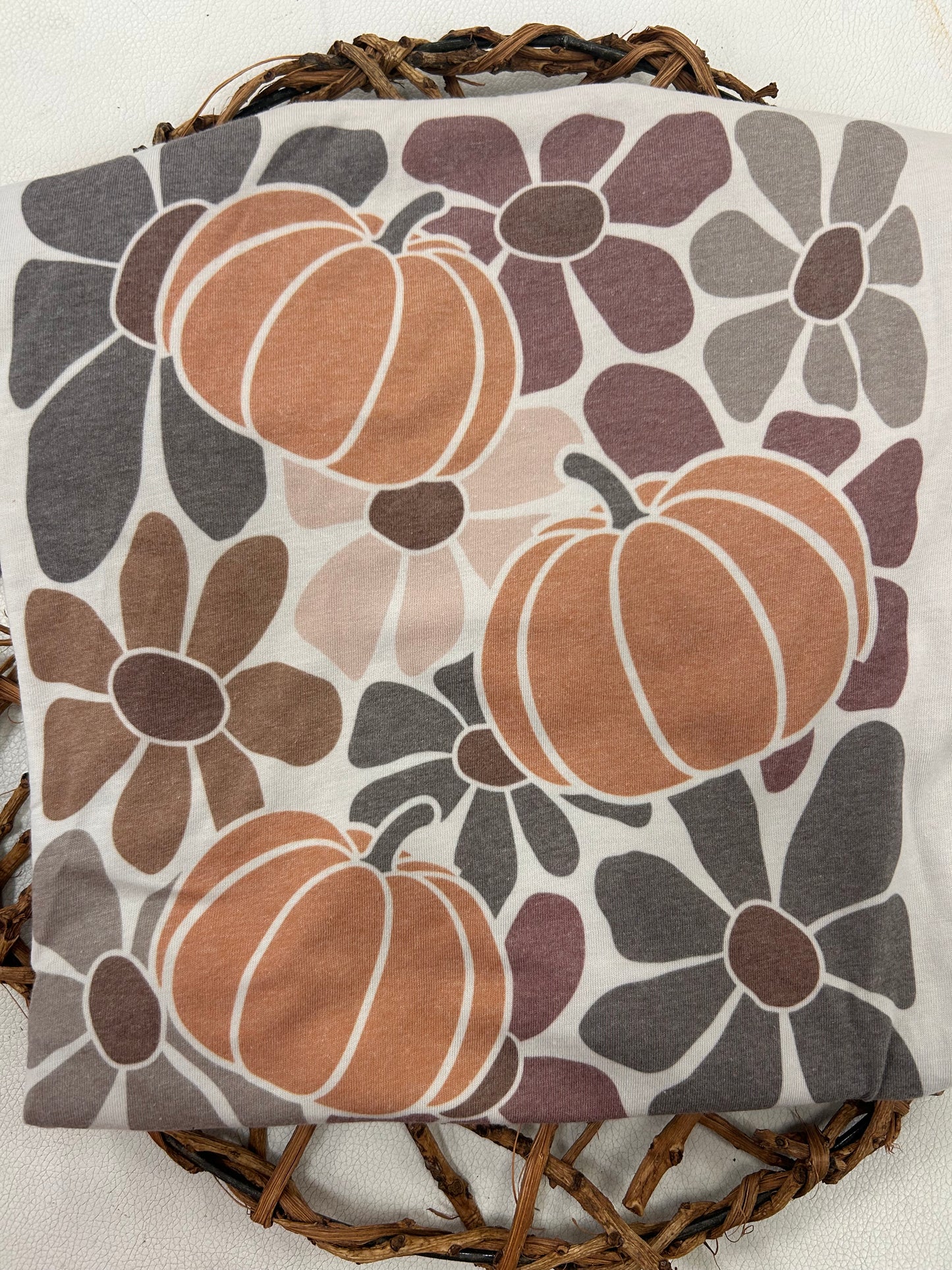 Autumn Pumpkin & Floral T-Shirt