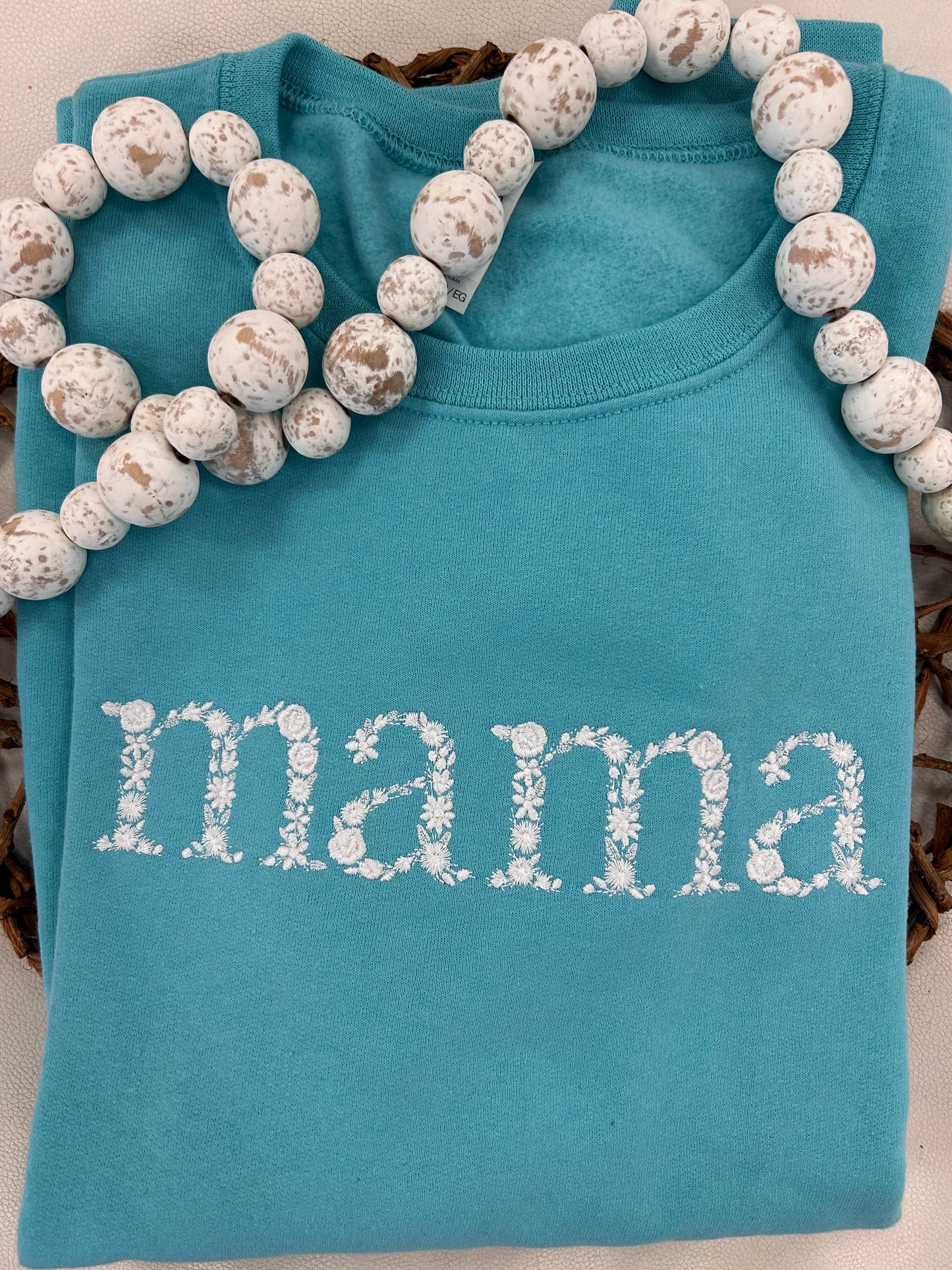 Blue Mama Embroidered Sweatshirt