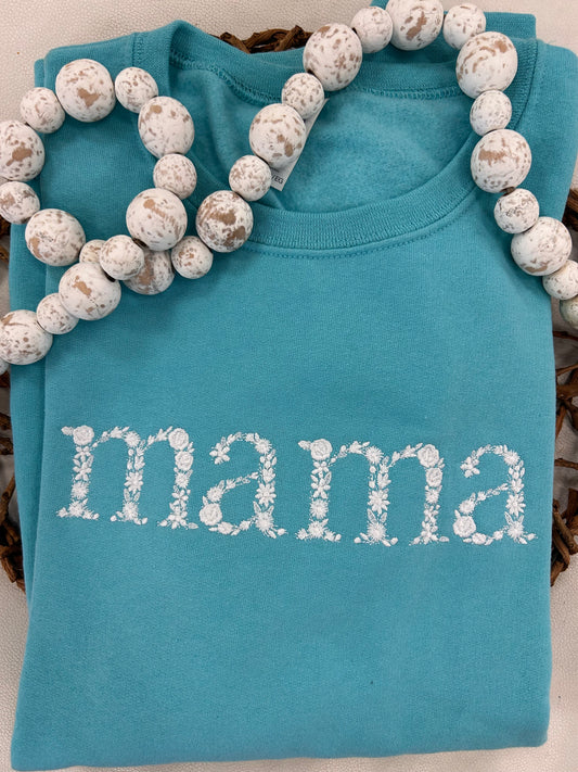 Blue Mama Embroidered Sweatshirt