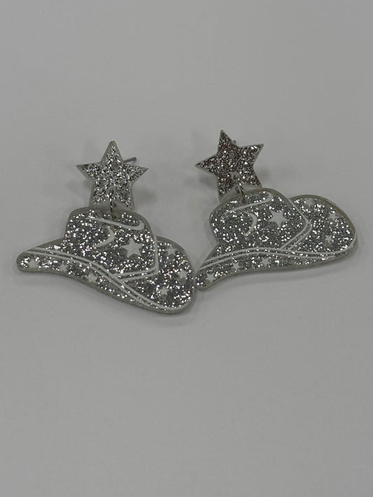 Sparkly Cowgirl hat Earrings