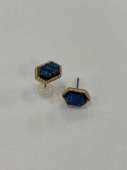 Hexagon Crystal earring Studs