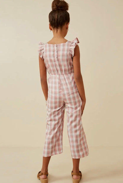 The Shimmer Shack Tween Plaid Jumpsuit