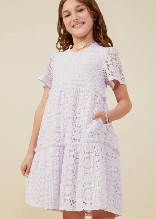 The Shimmer Shack Tween Lace Dress