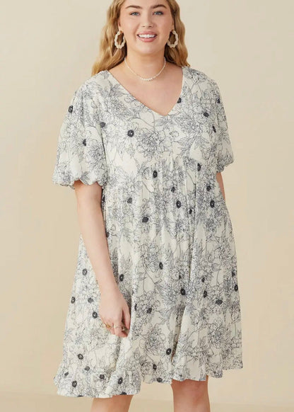 The Shimmer Shack PLUS Jewel Studded Floral Dress