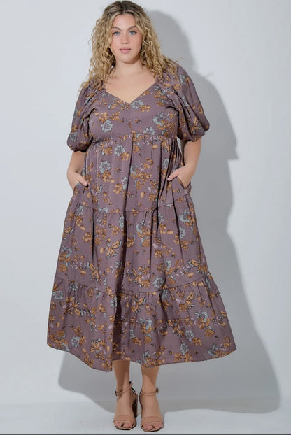 PLUS Baevely Bubble Sleeve Dress