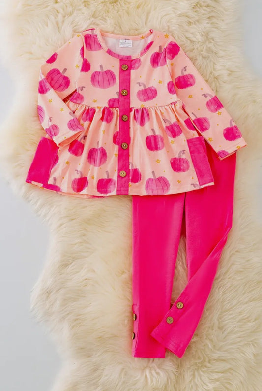 The Shimmer Shack Pumpkin Tunic and Leggings Set
