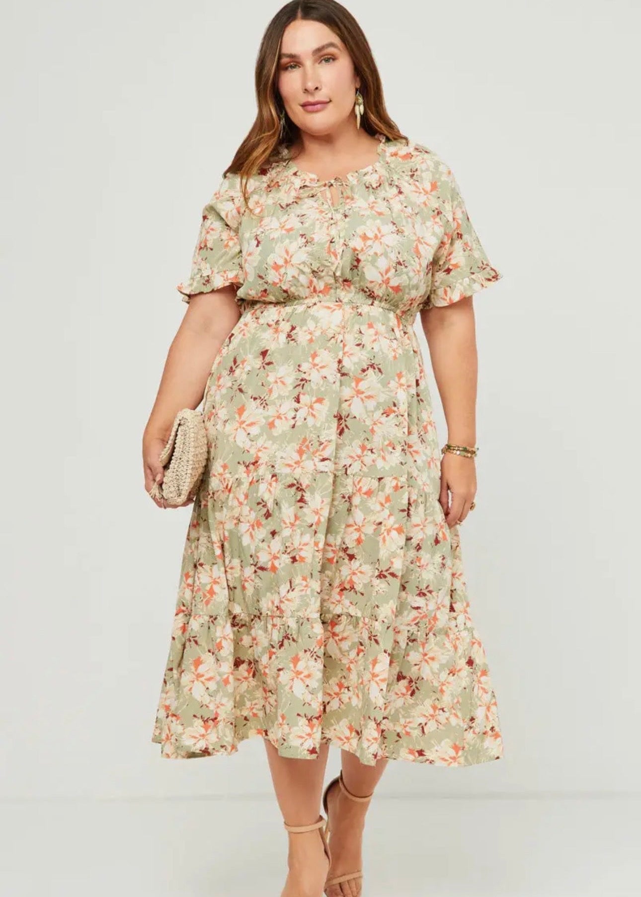 The Shimmer Shack PLUS Hayden Tie Neck Dress