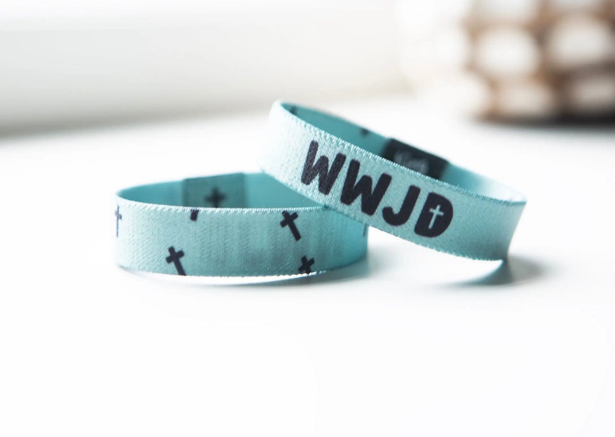 The Shimmer Shack Standard Size WWJD Faith Bracelet