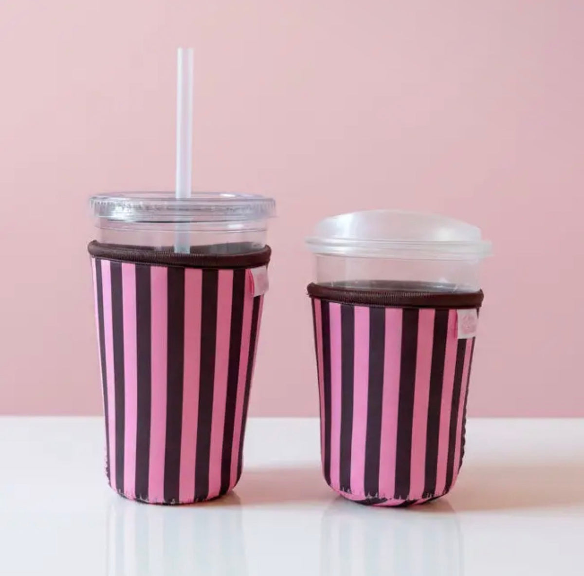 The Shimmer Shack Chocolate Strawberry Stripe Coffee Sleeve 24oz
